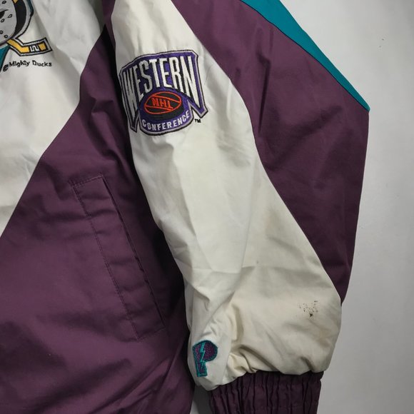 Vintage Anaheim Mighty Ducks 90s Pro Player Puffer Jacket XLarge XL Men Hockey🔥 - Picture 3 of 16
